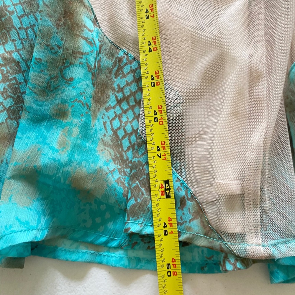 Mushka by Sienna Rose Turquoise Snakeskin Chevron Strapless Maxi Dress Womens M - Picture 14 of 14